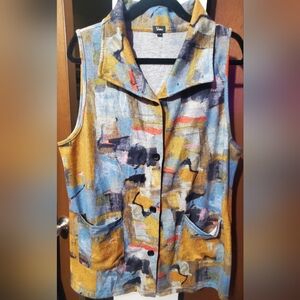 Women's Comfortable Dressy Vest/Tunic, XL, Shana Brand, 95% Polyester/5% Spandex
